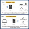 Bluetooth 5.0 Receiver Transmitter LCD Wireless Adapter 3.5MM Jack AUX FM Car Kit Handsfree Call & Mic For PC TV Car kit Speaker.