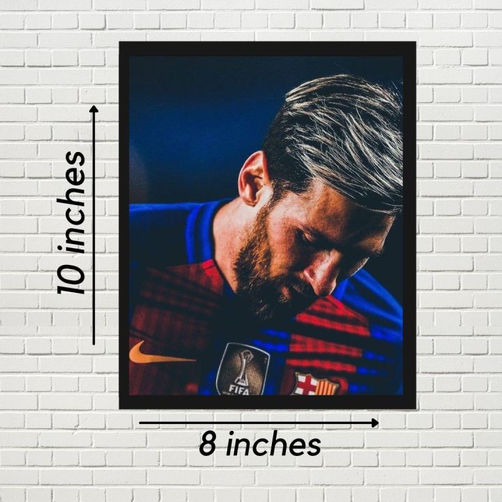 Lionel Messi wall frame in Barcelona jersey room Decor