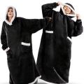 180cm Super Long Flannel Blanket Pyjamas with Sleeves Winter Hoodies Sweatshirt Women Men Pullover Fleece Giant Oversized Outdoo.