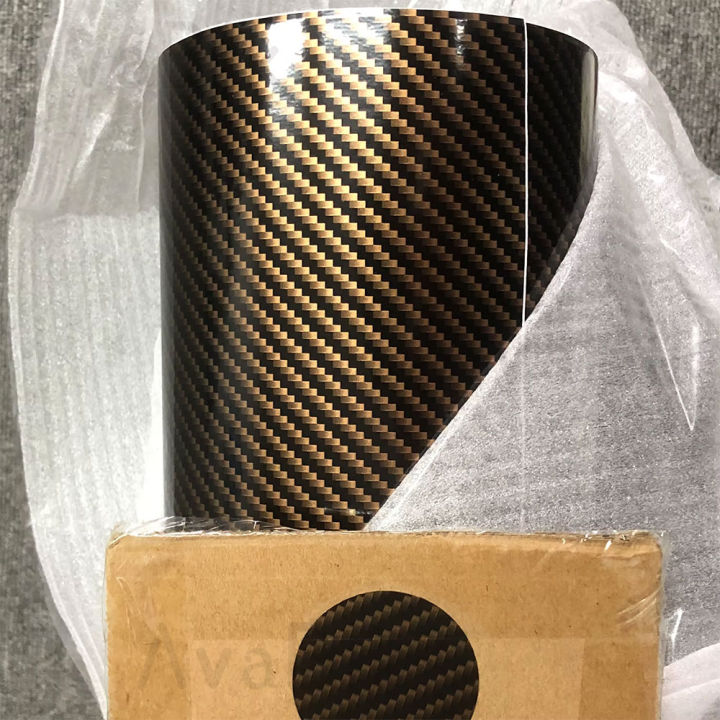30/50CM High Gloss Texture Black Gold 2D Car Body Interior Accessorie Vinyl Decoration Films Car Carbon Fiber Vinyl Wrap Sticker