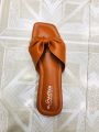 Girls Fashionable Cute Look Slim Flat Shoes | Solid Color Butterfly Sandal. 