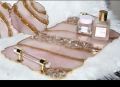 HANDMADE Large Rose Gold Glitter Decorative Resin tray Elegant Tray W/ Crystal Clear & Gold Handles Perfume Tray Geode Resin Tray Coasters. 