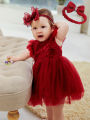 Children Clothes Baby Girls Party Dress Wholesale New Born 1 Year Old Birthday Party Flower Baby Girl Princess Dress. 