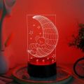 Teddy Bear On Moon Lamp 3D Night Light Illusion, lamp for kids room, Night lamp, decoration piece. 