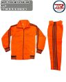 Sports Tracksuit for Boys and Girls, Zip Up Collar, Trinda Material, Orange and Parrot Green, Sizes 24-36. 