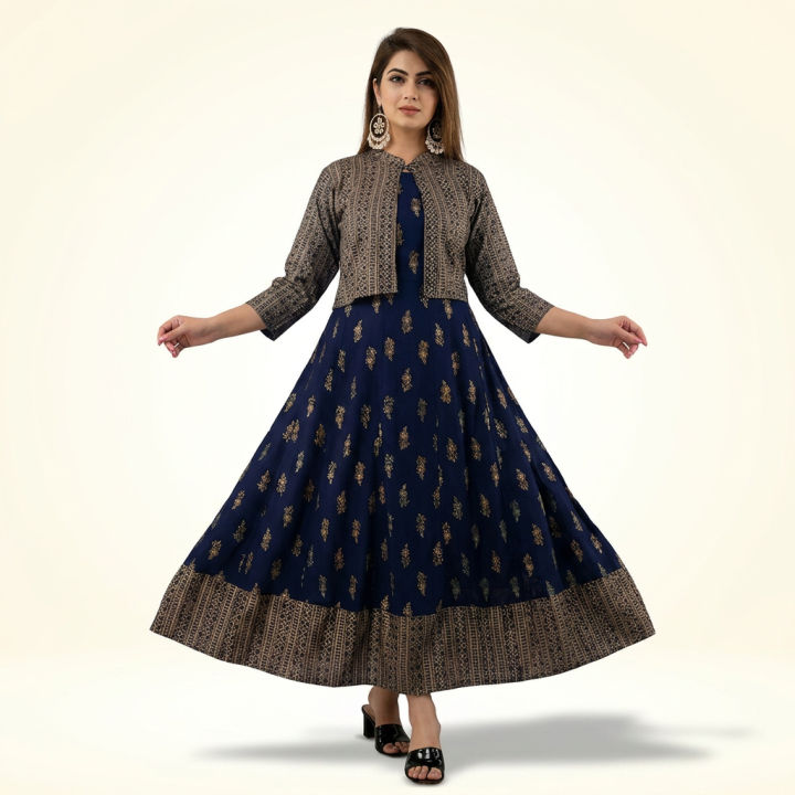 Gown One Piece Long Kurti Gown for Women - Elevate Your Style with Unique Gown Kurti Fashion - Suitable for All Seasons