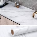 White Marble Wallpaper 1 miter Peel and Stick Countertops for Kitchen Waterproof Vinyl Countertop Contact Paper for Desk Cover Dresser Top Counter Top Covering Table Sticker. 