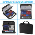 Black Organ File Folder Hand Drawer Multi Compartment Organizer bag Fireproof Waterproof File Organizer for Home School Office. 