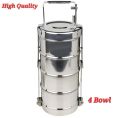 New High Quality 4 Bowls Stainless Steel Tiffin Carrier/Tiffin Box-1 Piece.