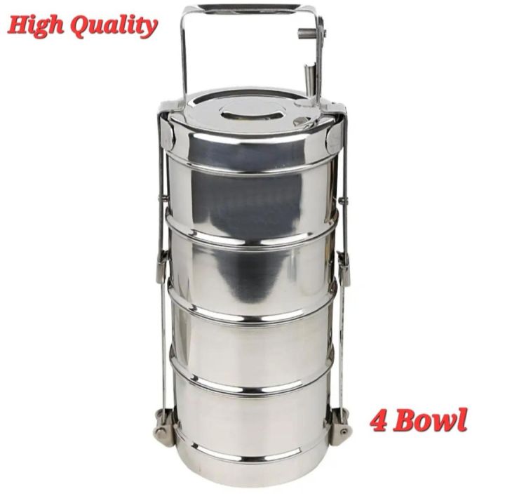 New High Quality 4 Bowls Stainless Steel Tiffin Carrier/Tiffin Box-1 Piece