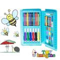 42 Pcs Color Set/Kit for Drawing & Painting Portable Art Box | 12 Water Colors, 6 Sketch pens, 10 Crayons, 8 Pastel Oil Colours, Sharpener, Eraser | Best Gift for Kids. 