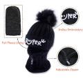 Winter Plush Knitted Hat Warm Ear Protection Neck Cover Cycling Beanie Thickened Windproof Anti-Cold Running Ski Balaclava Cap.