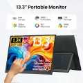 13.3-Inch Touch Portable Monitor 1200P 100%sRGB Low Blue Light Touch Screen Monitor For XBox PS4 / 5 Switch Cell Phone PC Loptop. 