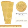 Gold Foil Certificate Seals Outstranding Excellence 100pcs Self Adhesive Embossed Seals Gold Stickers Medal Decoration Labels. 
