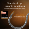 9KM 50Pcs Carp Hook Automatic Flip Fishing Hook High Carbon Steel With Eye Barbed.