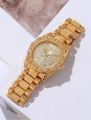 2pcs Women's Fashion Versatile Diamond Steel Band Watch and Breslate. 