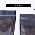 Zipper lock coffee bean bag coffee bag clear front plastic bag Black back stand up pouch (50 PCs). 