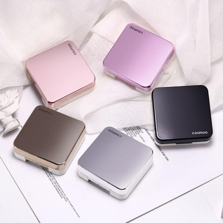 High Quality Reflective Contact Lens Case with Mirror Color Contacts Lenses Container Cute Travel Kit Box