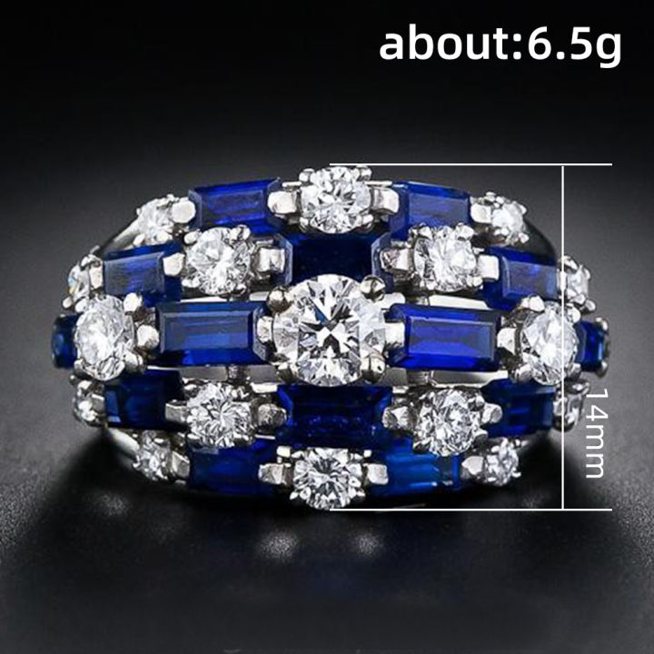 Huitan%20New%20Trendy%20Women%20Ring%20with%20Blue/White%20CZ%20Full%20Bling%20Iced%20Out%20Female%20Wide%20Rings%20for%20Party%20Statement%20Jewelry%20Drop%20Shipping%20-%20Image%206