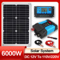 110V/220V 6000W Inverter Solar Power Generation System Solar Panel 12V 30A Controller Complete Power Generation Kit Charger. 