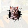 1pc 3D car sticker cute cat cat personalised block body scratch car motorbike SUV window laptop universal decoration sticker.