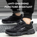 Work Shoes Hollow Breathable Steel Toe Boots Lightweight Safety Work Shoes Anti-slippery For Men Women Male Work Sneaker. 