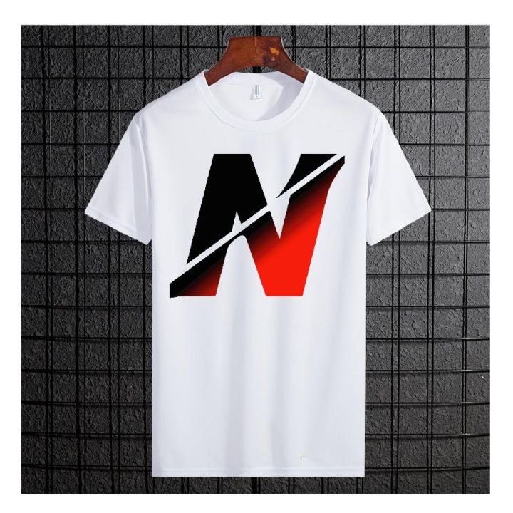 Men's White Color Alphabet "N" T-Shirt – Half Sleeve, Round Neck, Stylish & Comfortable Casual Wear