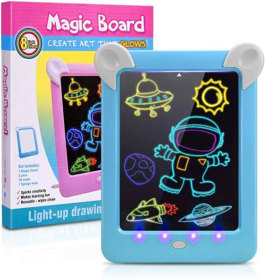 3D Magic Drawing Pad Luminous Magic Pad LED Shining Magic 3D Effects Puzzle Board Kids LEDs Lights Glow Art Drawing Toys Gifts