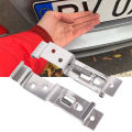 2 PCS Rectangular Car License Plate Spring Loaded Stainless Steel Bracket Cars Frame Holder Clamps Trailer Number Plate Clips. 