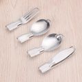 Fold Fork Spoon Stainless Steel Silver Foldable Cookware Portable Camping Outdoor Utensil Multi Purpose Chopsticks.