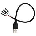 4*1Pin  Motherboard Female Header to USB 2.0 Male /Female Dupont Extender Cable 0.3m；. 