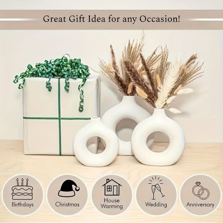 Durable%20Plastic%20Modern%20Decorative%20Donut%20Vase%20-%20Elegant%20Nordic-Inspired%20Centerpiece%20for%20Living%20Room,%20Bedroom%20&%20Desk%20-%20Perfect%20for%20home%20decoration%20item%20-%20Image%202
