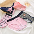 5-Piece Striped Printed Women's  Triangle Pants, Mid Waist Elastic Breathable Underwear, Thin Women's Summer Underwear. 