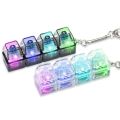 LED Keyboard Keychain Fidget Toys Crystal Clicker Sensory Toy for Stress Relief Keyboard Keychain Fidget Gadget for Adults Kid.