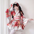 Japanese Modified Kimono Dress For Women Bathrobe Summer Cosplay Costume Anime Halloween Costumes Sweet Geisha Kawaii Girl.