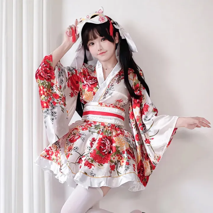 Japanese%20Modified%20Kimono%20Dress%20For%20Women%20Bathrobe%20Summer%20Cosplay%20Costume%20Anime%20Halloween%20Costumes%20%20Sweet%20Geisha%20Kawaii%20Girl%20-%20Image%203
