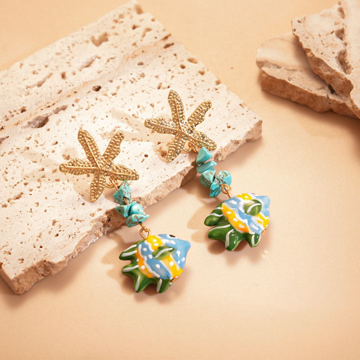 Colorful%20Fish%20Starfish%20Drop%20Earrings%20for%20Women%20Bohemian%20Ceramic%20Stone%20Earrings%20Cartoon%20Marine%20Life%20Series%20Party%20Ear%20Jewelry%20F%20-%20Image%204
