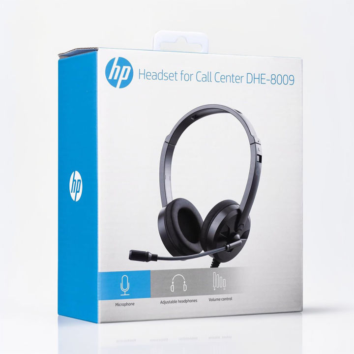 HP Headset for Call Center DHE-8009 Over the Ear Headphone (Black)