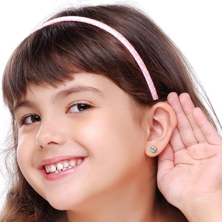 Baby Girl Legit Silver(Chandi) and Gold-Plated White Zircon Piercing Stud Earrings For Girls|Women|Men|Baby Girls | Boys