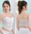 Floral Pearl Buttom Crop Top For Women | Tank Top For Women | Summer Wear For Women | Cami Top For Women - Free Size 32 To 38, Ditsy Floral Pattern. 