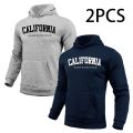 2 Pcs Mens Sweatshirts Printing Casual Long Sleeves Hoodies Fitness Sports Jogging Mens Clothing Outdoors Street Quality Tops. 