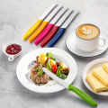 6pcs/12pcs serrated steak knife, stainless steel steak knife with plastic handle, multifunctional kitchen bread dessert knife.. 