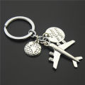 1PC Earth Airplane Keychains No Matter Where Pendant Travel Keyring Friendship Best Friend Jewelry Diy Handmade.