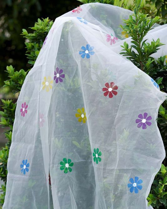 Customised Hand embellished/Hand Paint Organza dupatta/Washable