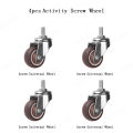 4 Pcs 1.5 Inch Universal Stem Caster Wheels TPR Screw Lever Castors Swivel Stem Wheels with M8 Thread Rods for Carts Furniture. 