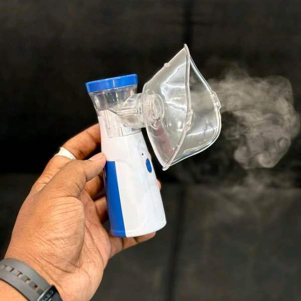 New Portable Mesh Nebulizer, Silent and Compact Nebulizer Machine for Adult and Kids, Travel and Household Use, Steam Inhaler for Cold and Cough - Quick Relief, Vaporizer, Baf Machine With Respiratory Mask, Effective for Cough, Asthma, Bronchitis (Unique)