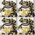 Black Gold Balloon Garland Arch Kit Confetti Latex Balloon Happy 18 30 40 50 Year Old Birthday Party Decor Adults Anniversary. 