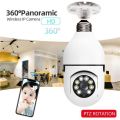 Wireless Wifi Panoramic Bulb Camera Household Indoor Surveillance Camera Two-Way Intercom Night Vision Home Security Webcam. 