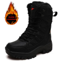 New Warm Plush Snow Boots Men Lace Up Casual High Top Men's Boots Waterproof Winter Boots Anti-Slip Ankle Boots Army Work Boots. 