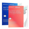 Printable Vinyl Sticker Paper for Inkjet laser Printer Glossy White Matte 20 Self-Adhesive Sheets Waterproof Decal Paper 8.5x11'. 